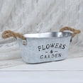 thumbnail image 1 of Flowers & Garden Bucket,Oval Galvanized Metal Planter Tub,Vintage Farmhouse Iron Flower Bucket with Handles,Rustic Small Tin Plant Container for Outdoor Garden Decor, Decorative Flower Pot for Plants, 1 of 6