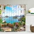 thumbnail image 1 of Flowers Garden Landscape Shower Curtain European Retro Rural Scenery Wall Decor Hanging Curtain Waterproof Bathroom Curtains, 1 of 5