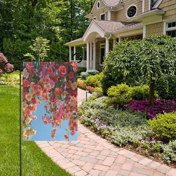 Flowers Garden Roses Garden Flag Double Sided 12 x 18 Inch Outside Yard Decoration Outdoor Flag
