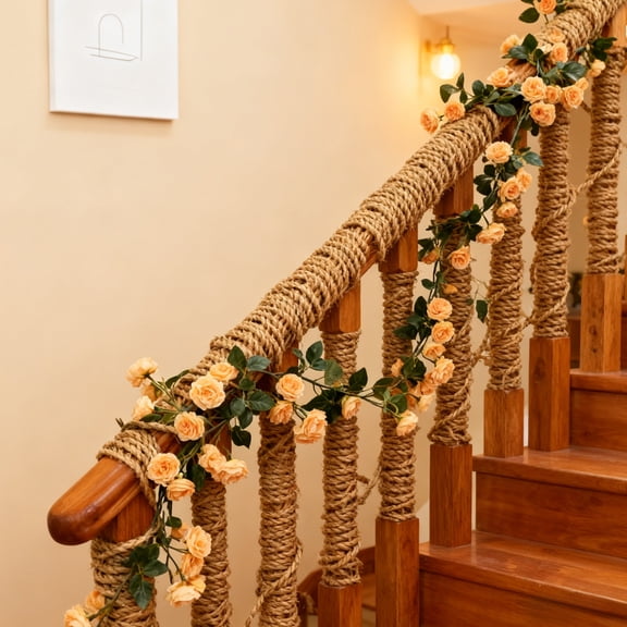 Flowers Garland, 70.87in Silk Vine with 69 Blooms for Wall Hanging Decor, Wedding Arch, Home Mantel Accent, Party Backdrop Decorations