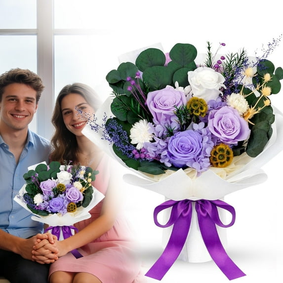 Flowers Gifts for Mom,Flowers Roses Bouquet Gifts for Women,Wife,Grandma and Best Friend/Flower for Delivery Prime,Valentine's Day Gift with Gift Bag(#007)