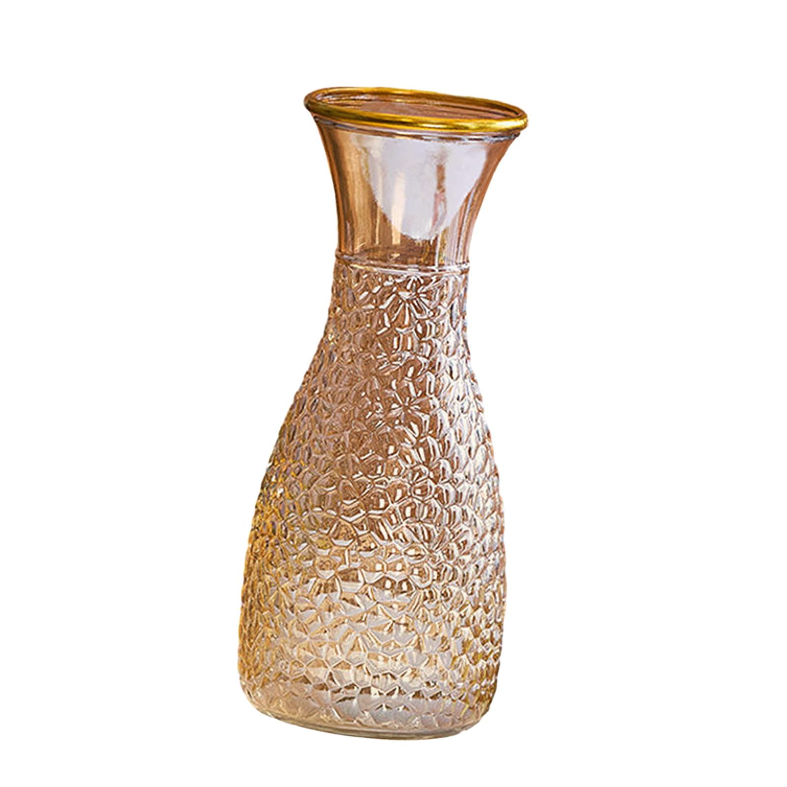 Flowers Glass Vase Bud Vase Plants Pot for Party Living Room Desk amber color