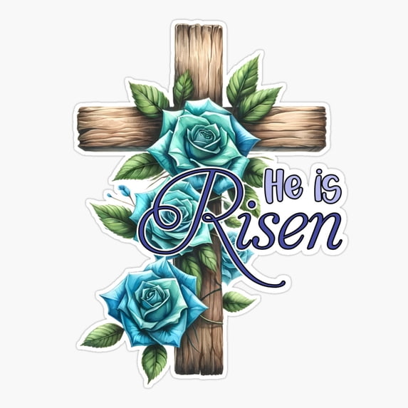 Flowers He Is Risen Faith Sticker