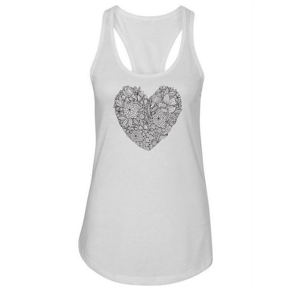 Flowers Heart Shaped Tank Women -Image by Shutterstock, Female Medium