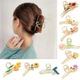 thumbnail image 1 of Flowers Hollow Metal Hair Claw Elegant Tulip Shark Hair Clip Spring Design Strong Holding Non-slip Girl Ponytail Headwear, 1 of 8