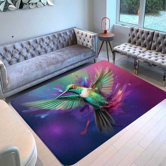 Flowers Hummingbird Door Mat Rugs Indoor Outdoor Non Slip Entrance Front Door Doormat for Bathroom/Kithchen/Bedroom/Living Room Rectangle Area Rug , Modern Home Style
