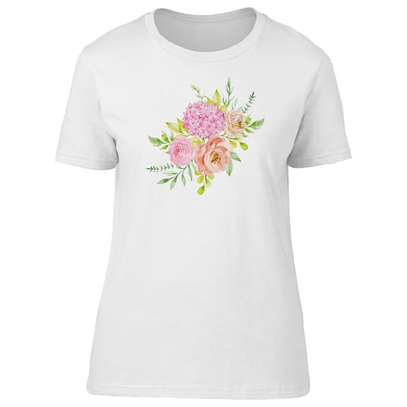 Flowers In Pastel Colors T-Shirt Women -Image by Shutterstock, Female Large