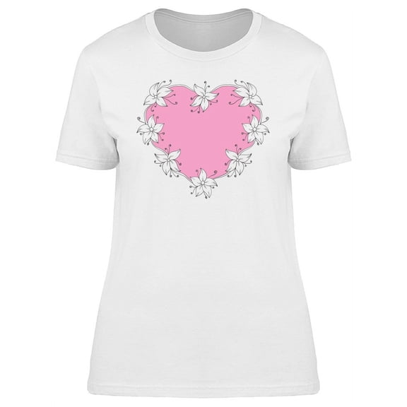 Flowers In Shape Of Heart T-Shirt Women -Image by Shutterstock, Female x-Large