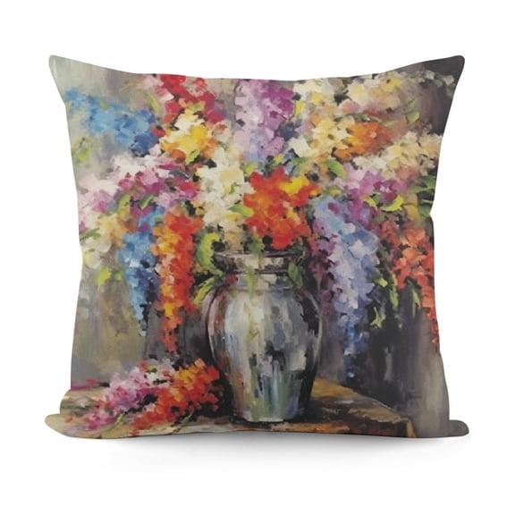 Flowers In Silver Coffee Pot Climaweave Pillow