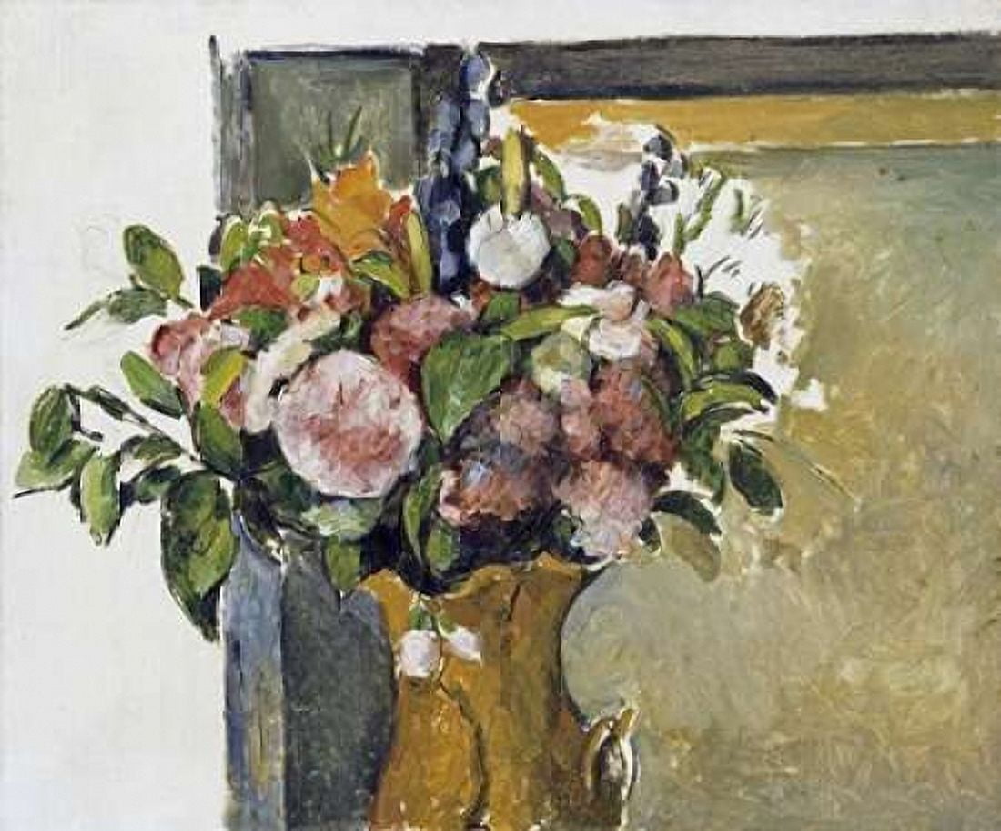 Flowers In a Vase Canvas Art - Paul Cezanne (20 x 24)
