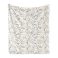 thumbnail image 1 of Flowers Insects Soft Flannel Fleece Blanket, Pastel Colored Butterflies with Foliage Vintage Floral Themed, Cozy Plush for Indoor and Outdoor Use, 60" x 80", Champagne and Multicolor, by Ambesonne, 1 of 5