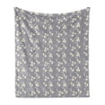 thumbnail image 1 of Flowers Insects Soft Flannel Fleece Blanket, Spring Art Iris Flowers and Dragonflies on Greyscale Background, Cozy Plush for Indoor and Outdoor Use, 50" x 60", Grey Yellow and White, by Ambesonne, 1 of 5
