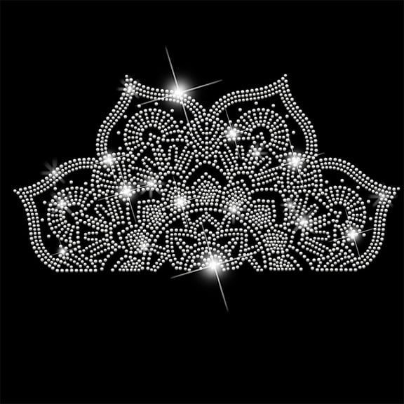 Flowers Iron on Rhinestones Clothes Mandala Heat Transfer Stickers Iron on Decals Rhinestone Patches