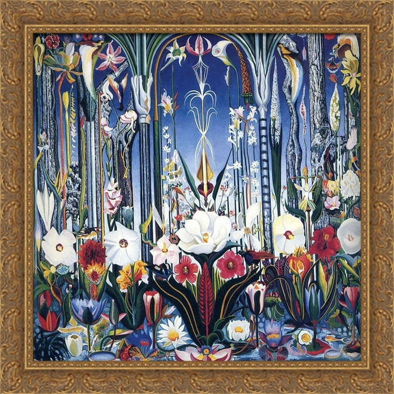 SALE‼️ウィストミンスター クリスタルアート 94×44cm Flowers, Italy 28x28 Large Gold Ornate Wood Framed Canvas Art by