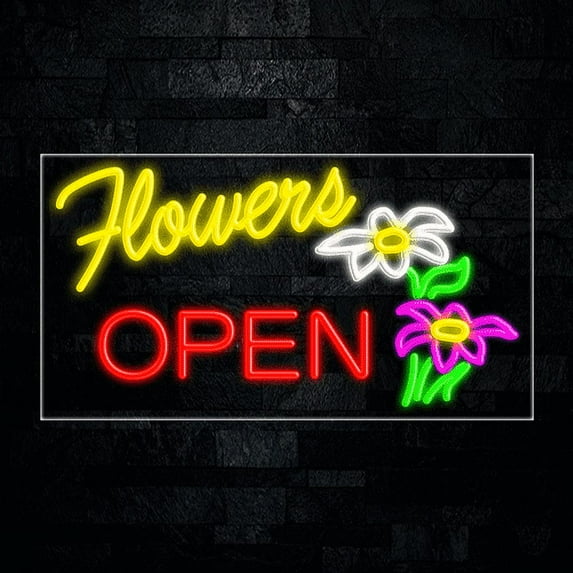 Flowers-LED Neon Sign 33"L x 18"H #30678