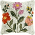 thumbnail image 1 of Flowers Latch Hook Pillow Cover Kits for DIY Handmade Throw Pillow Cross Stitch Latch Hooking Pillowcase Kits with Preprinted Color Pattern Canvas Crochet Yarn Kits 17''X 17''(5-184), 1 of 1
