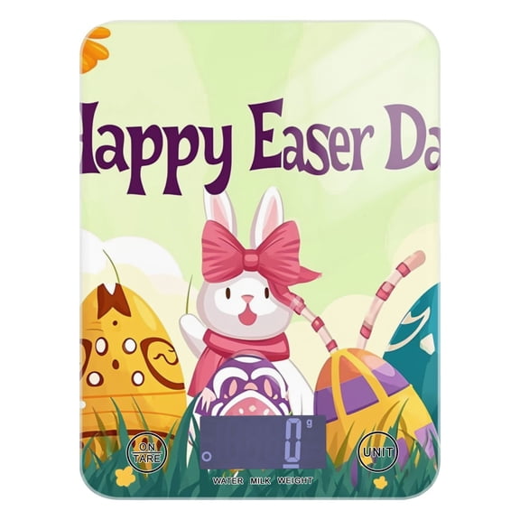 Flowers Leaves Easter Day Eggs Food Scale Digital Kitchen Scale Waterproof Tempered Glass Tare Function 11 lb for Baking Cooking Meal Prep
