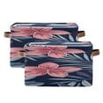 thumbnail image 1 of Flowers Leaves Fierce Fishes Square Storage Bins with Handles Collapsible Containing Box 2 Packs, 1 of 9
