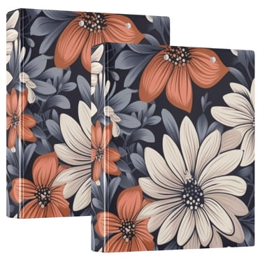Office Binder With Clipboard Blue Rose Floral 3-Ring Binder 1.5 Inch - PVC Cover With Clipboard & Pockets Holds 200 Sheets Office Binders