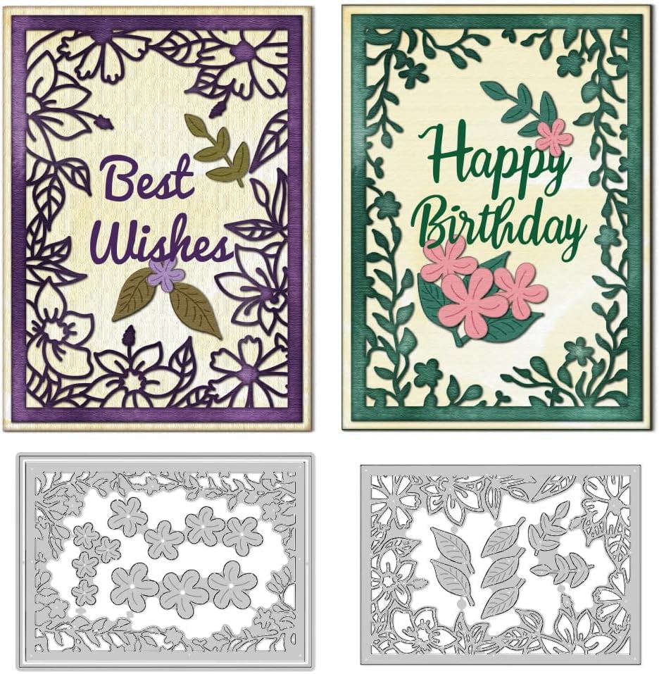 Flowers Leaves Frames Cutting Dies Card Making Die Plant Hollow Out ...