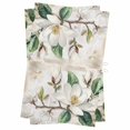 thumbnail image 1 of Flowers Leaves Kitchen Towels Set of 2, Water Absorbent Dish Towel, Farmhouse White Botanical Magnolia Retro Decorative Hand Towels - Quick Drying Cloth for Cooking Baking, 18x28 Inch, 1 of 8
