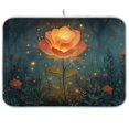 thumbnail image 1 of Flowers Leaves Light Dish Drying Mat Dish Drainer Rack Mats Water Absorbent Non-Slip Easy Clean Heat Resistant for Kitchen Counter, 1 of 8