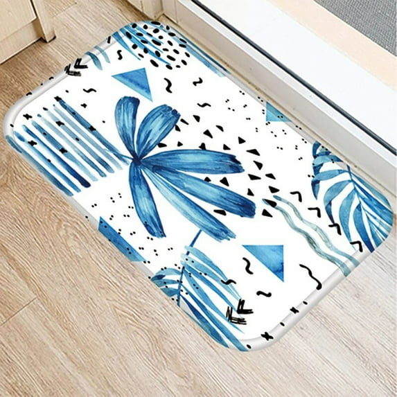 Flowers Leaves Pattern Bedroom Anti-Slip Shop Home Decor Doormat Kitchen Bath Entrance Door Mat Soft Carpet Rug