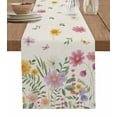 thumbnail image 1 of Flowers Leaves Table Runner Cotton Linen 36 Inch Holiday Dresser Scarves, Farmhouse Spring Botanical Plants Tablerunner for Kitchen Coffee Dining Bedroom Living Room Dinner Scarf Décor 13''x36'', 1 of 9
