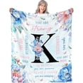 thumbnail image 1 of Flowers Letter J Flannel Blanket 50"x60", Monogrammed Gifts for Women Initial Gifts, Inspirational Personalized Initial Letter Blanket, Retirement Birthday Blanket for J Monogrammed Throws, 1 of 5