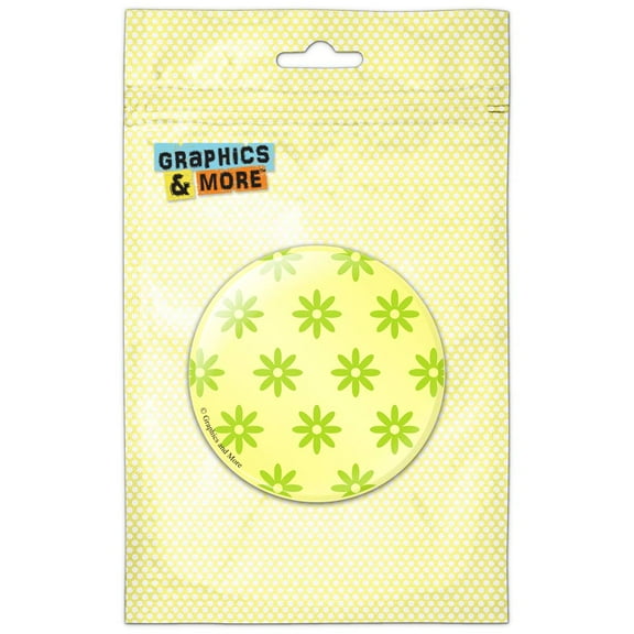 Flowers Lime Green Refrigerator Button Magnet