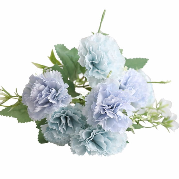 Flowers for Living Room Entrance Decoration Flower Bouquet for Day with Spring Carnation Flowers Realistic Lifelike Petals and Elegant Display,29 cm,Blue