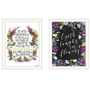 Flowers Make Us Laugh by House Fenway Print Wall Art Wood Multi-Color