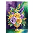 thumbnail image 1 of Flowers Mardi Gras House Flag 28 in x 40 in, 1 of 7