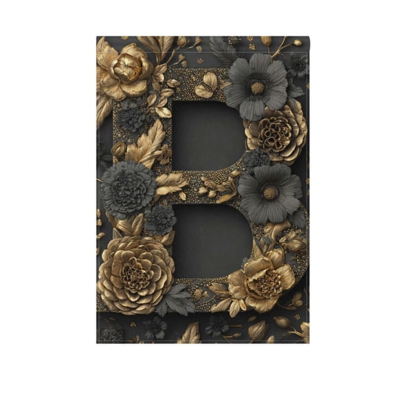 Flowers Metallic Gold Garden Flag Double Sided 12 x 18/28 x 40 Inch Yard Flag Home Outdoor Yard Patio Lawn Decor