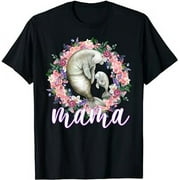 Flowers Mom Cute Baby Manatee - Sea Animal Mama Mother's Day T-Shirt