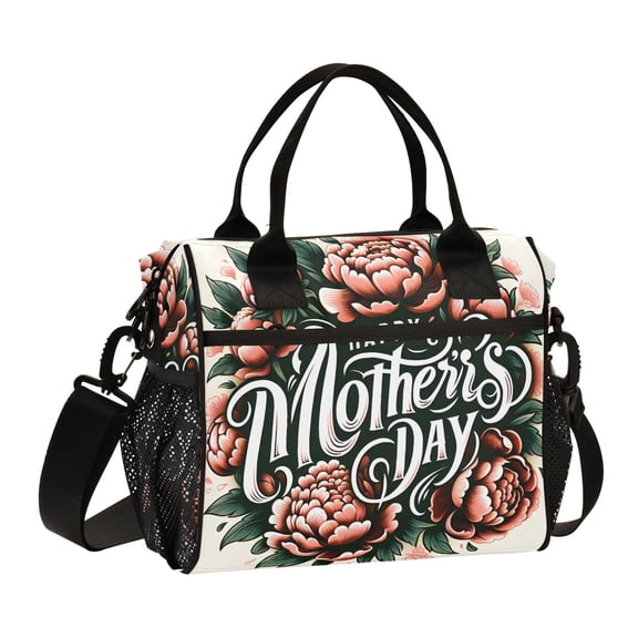 Flowers Mother's Day Cooler Bag Lunch Bag Soft Cooler Cooling Tote Insulated Lunch Box for Adult Men Women