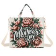 thumbnail image 1 of Flowers Mother's Day Corduroy Tote Bag Handbag Large Messenger Bag Shoulder Crossbody Zipper Bag Purse, 1 of 8