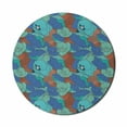 thumbnail image 1 of Flowers Mouse Pad for Computers, Botanical Theme Floral Patterns Along Poppy Motifs Natural Artwork, Round Non-Slip Thick Rubber Modern Gaming Mousepad, 8" Round, Sea Blue and Turquoise, by Ambesonne, 1 of 2