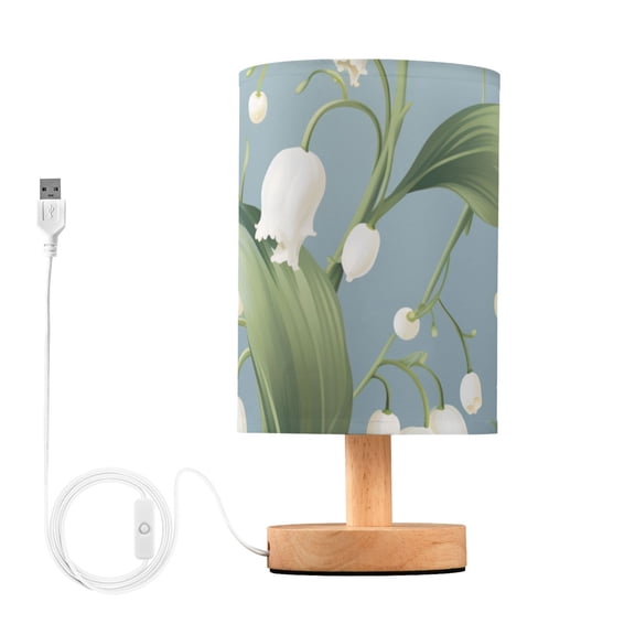Flowers Of The Valley Leaves Table Lamp with USB Port LED Warm Light Lamp Night Light Home Decor