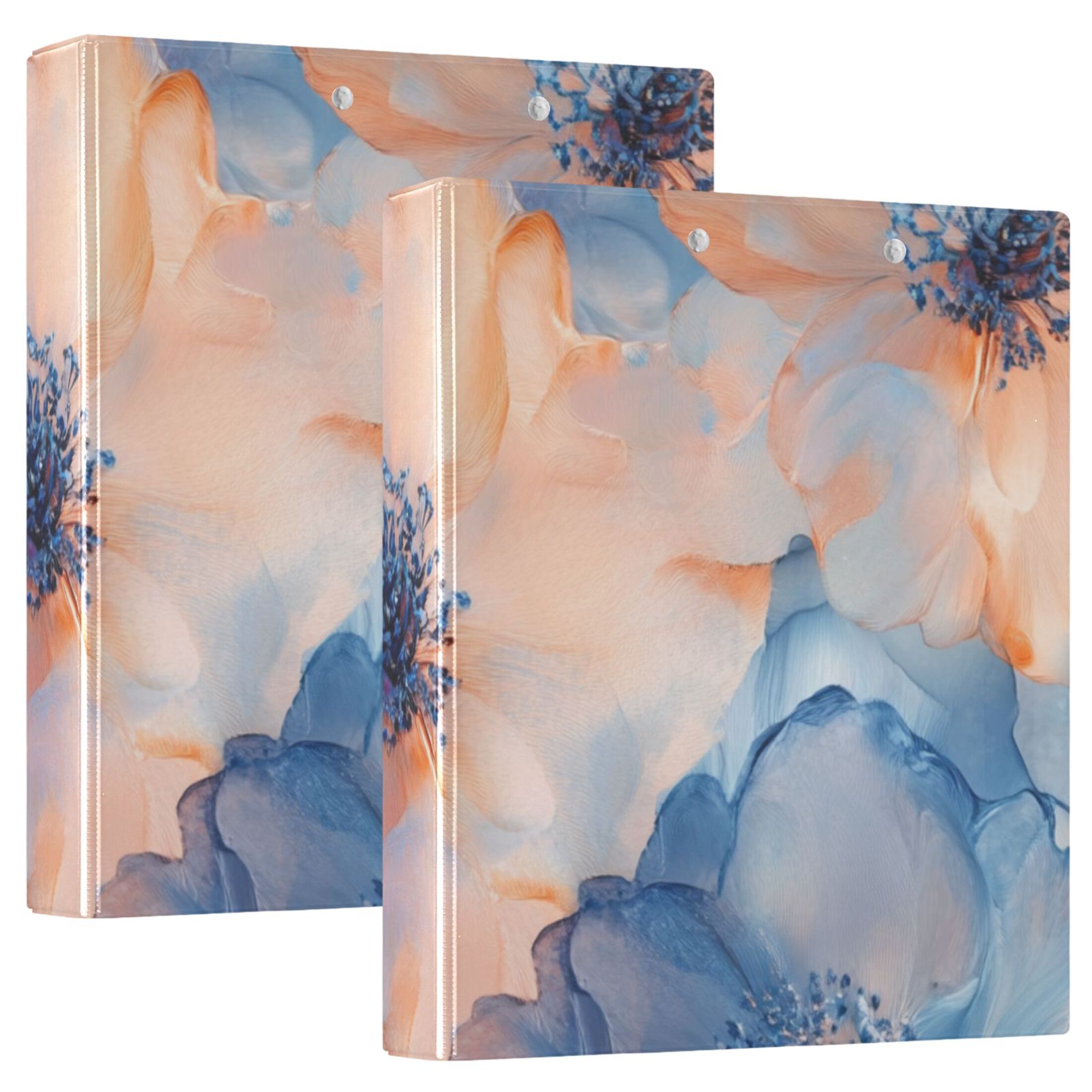 Flowers Oil Painting 3 Ring Binders 1.5 inch Hardcover File Folders with Interior Pockets A4 Size Organizer for School Office Hospital
