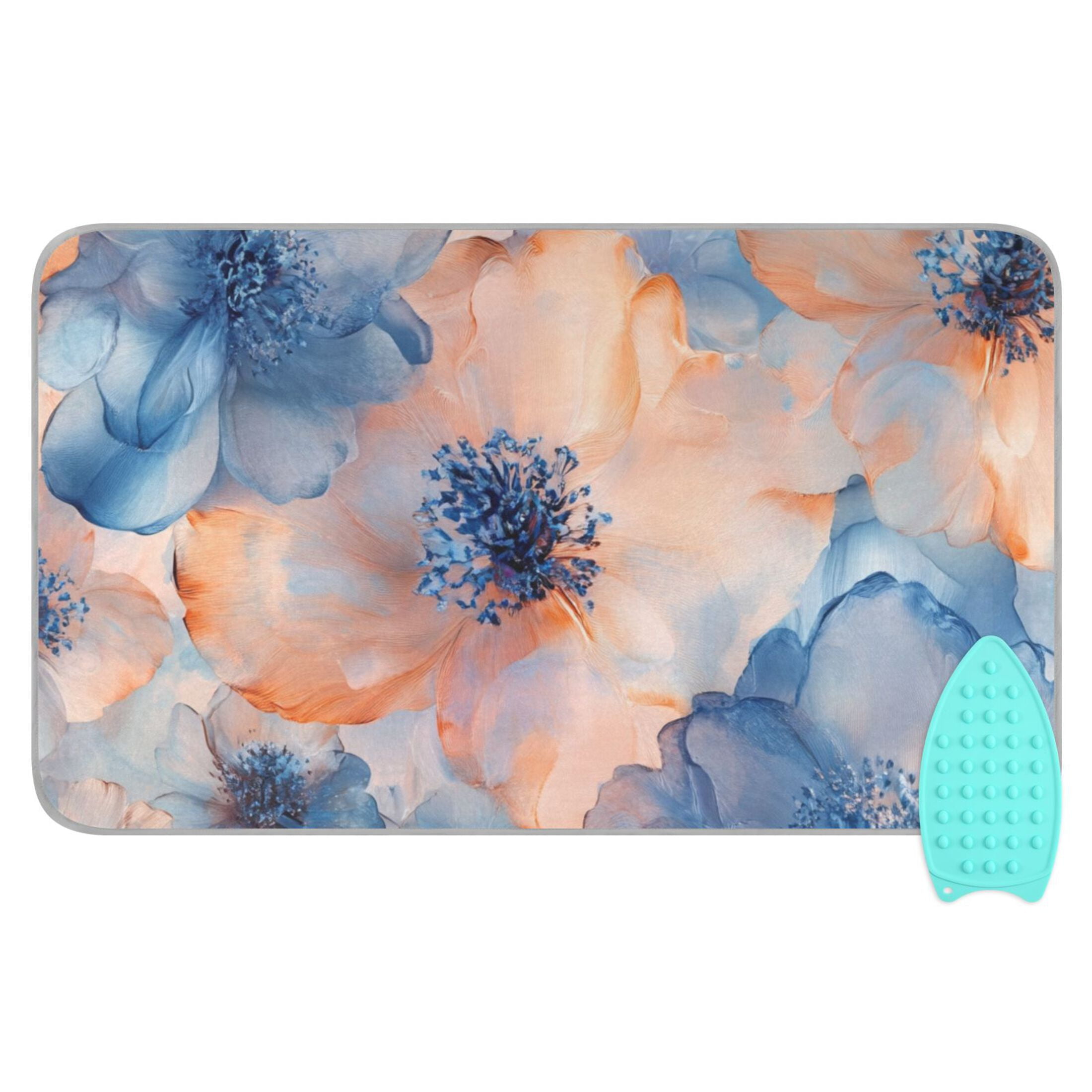 Flowers Oil Painting Ironing Board Covers Heat Resistant Ironing Pad Mat Portable for Travel Washer Dryer Table