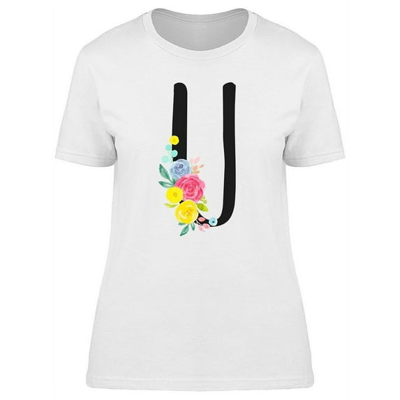 Flowers On Letter U Tee Women's -Image by Shutterstock