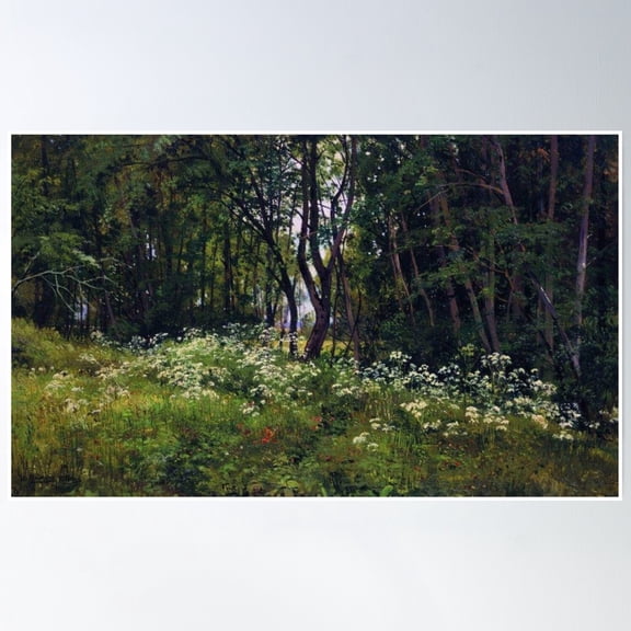 Flowers On The Forest Edge Poster Wall Art, Modern Wall Decor, 8x12 UNFRAMED
