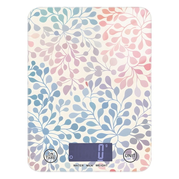 Flowers Or Leaves Food Scale Digital Kitchen Scale Waterproof Tempered Glass Tare Function 11 lb for Baking Cooking Meal Prep