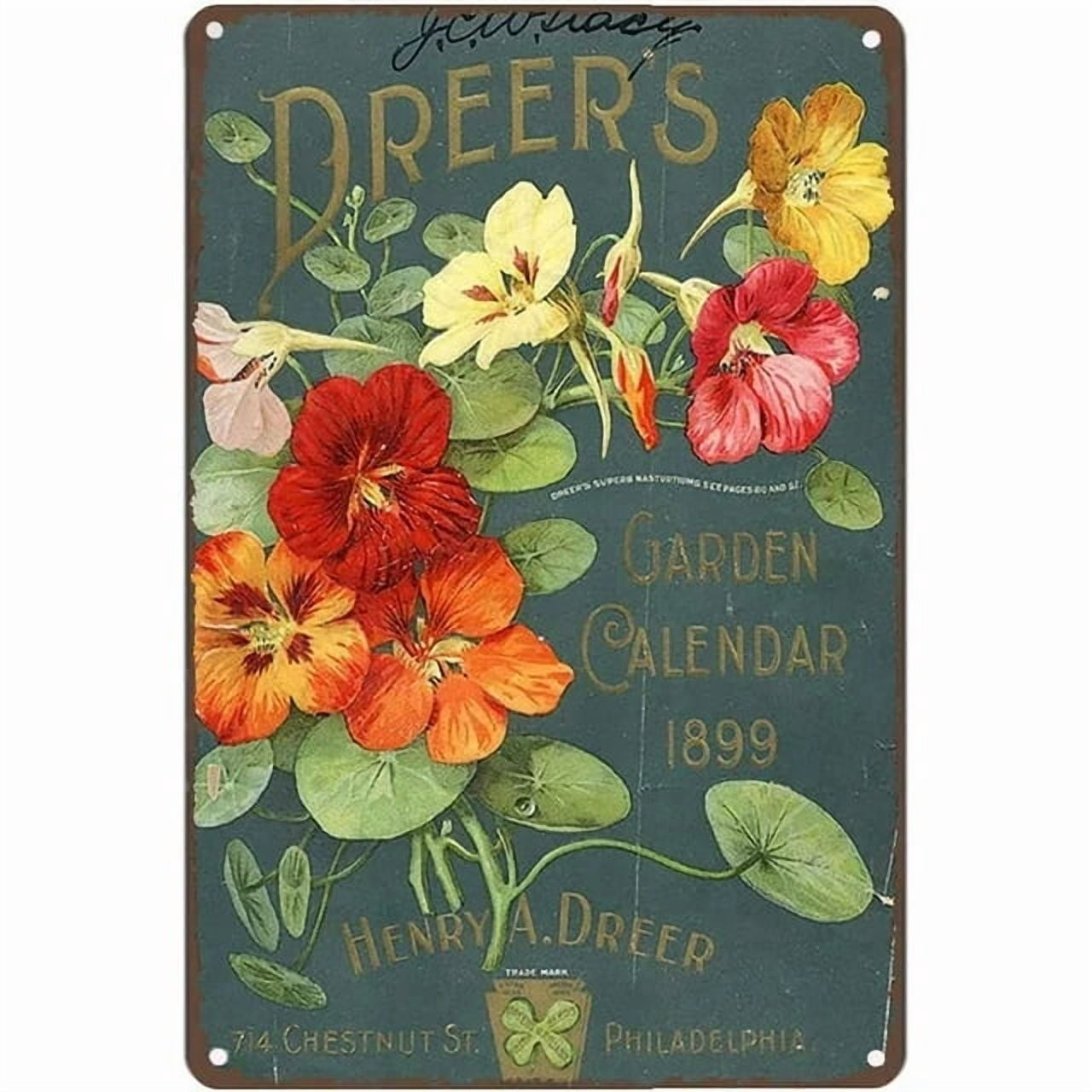 Flowers Orange Pink Floral Nature Plants Metal Tin Sign Vintage ...