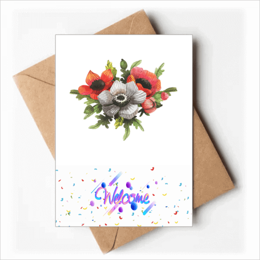 Flowers Painting Corn Welcome Back Greeting Cards Envelopes Blank