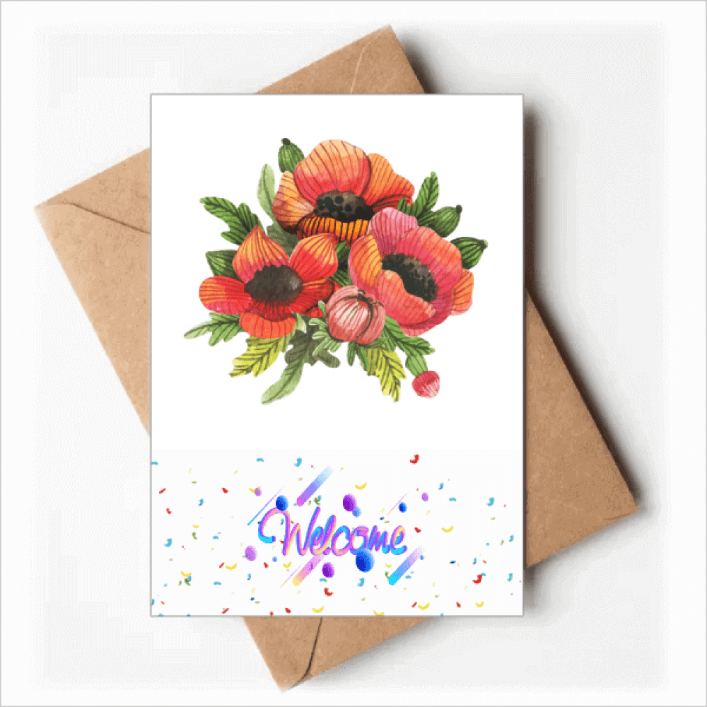 Flowers Painting Corn Welcome Back Greeting Cards Envelopes Blank