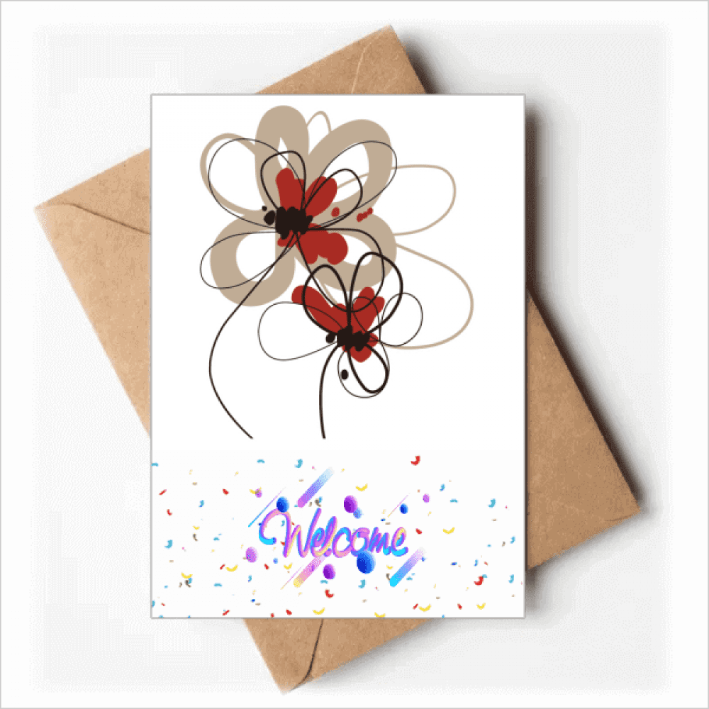 Flowers Painting Decoration Welcome Back Greeting Cards Envelopes Blank