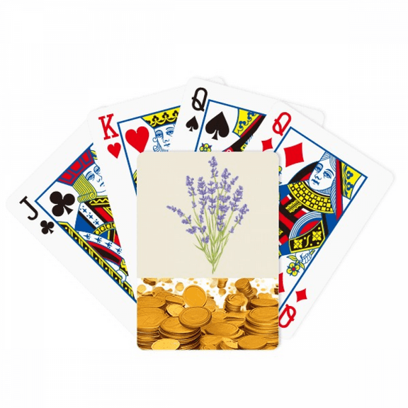 Flowers Painting lavender Gold Playing Card Classic Game