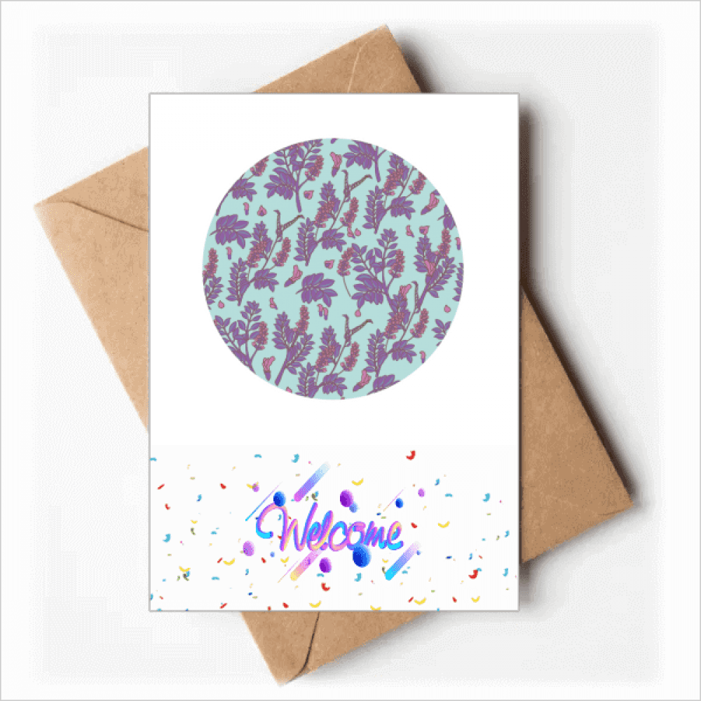 Flowers Painting lavender Welcome Back Greeting Cards Envelopes Blank